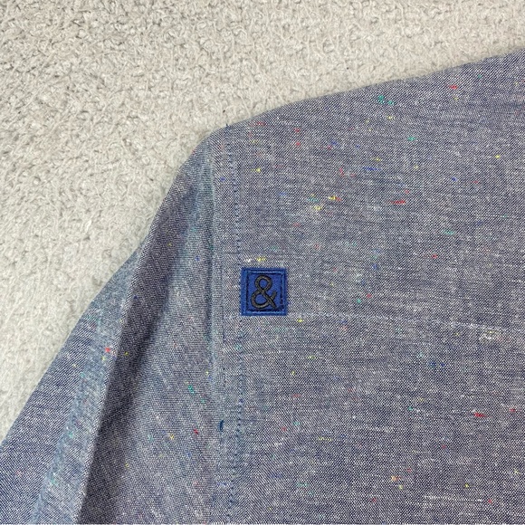 Hedley & Bennett Men’s Size S Blue Chambray Long Sleeve Button Up Chef Shirt - Picture 7 of 10